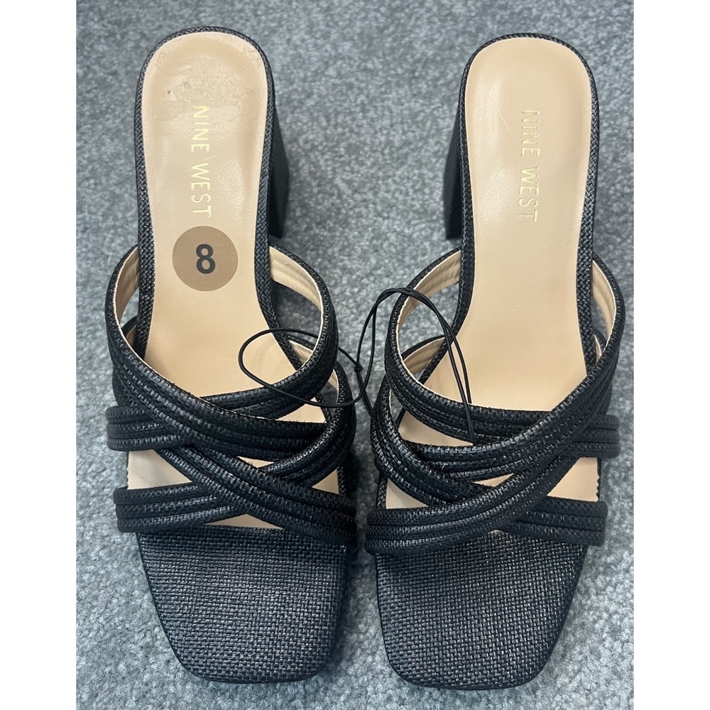 Nine West Women's Black Heeled Sandals Size 8 New - Picture 3 of 6